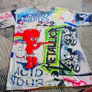 Graffiti Shirt size large can wear as a mini dress